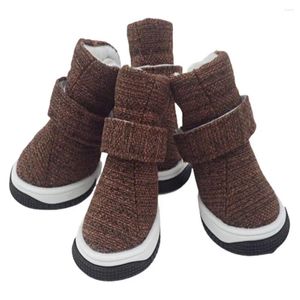 Abbigliamento per cani 4 pezzi Scarpe per animali Scarpe da ginnastica antiscivolo per cani per piccoli stivali da neve per cuccioli in pelle calda