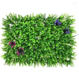 Flores decorativas plantas artificiais painel de parede de grama buxo hedge falso eucalipto vegetação cenário adequado para jardim externo e interno