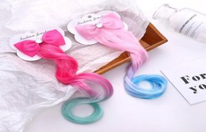 Archi per capelli per ragazze Bambini039s Moda Arco colorato Parrucca Fermaglio per capelli Ragazze Cartoon Hairgrips Princess Party Accessori per bambini5289871