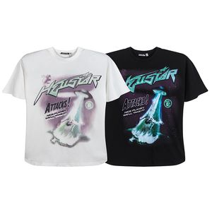 USA Style UFO Vintage Print Oversize Tee Designer T Shirt Spring Summer Casual Fashion Skateboard Men Women Tshirt 24SS 0117
