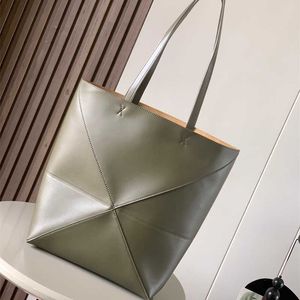 Designer de bolsa feminina ombro moda casual tote couro moda cor geometria saco dobrável grande capacidade compras bag56