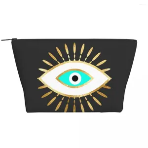 Kosmetiktaschen Hamsa Evil Eye Goldfoliendruck Make-up-Tasche für Frauen Reiseveranstalter Niedliche Nazar-Amulett-Aufbewahrung Toilettenartikel