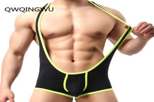 Streç şekillendirici sıkı Unitard Leotard Seksi Men039s iç çamaşırı bodysuit boksörler tulumlar güreş single'ları eşcinsel jockstrap shaper9734524