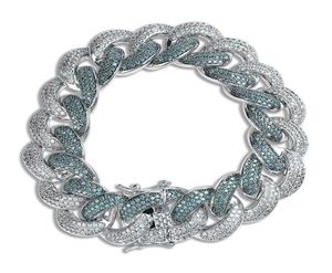 mens bracelets Luxury Fashion High Quality Glaring Zircon Platinum Plated Cuban Chain Hip Hop Designer Bracelet9911140