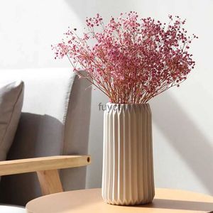 Vases Modern Simple Ceramic Vase for Dried Flower Home Decor European Style Living Room Tabletop Accessories Porcelain Hydroponic Vase YQ240117