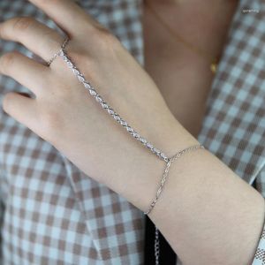 Link Bracelets Marquise CZ Łańcuch Bransoletka dla kobiet Złota z Cubic Cyrronia Złoto i platynowa biżuteria mody