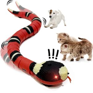 Smart Sensing Snake USB laddningstillbehör Kattunge Toys Interactive Cat Automatic For Cats for Pet Dogs Game Spela Toy Y240116