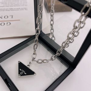 Mens Inverted triangle Pendant Necklaces & Earrings designer jewelry luxury Fashion for Woman brand Jewelrys womens Trendy Personality Clavicle Chain & Earrings