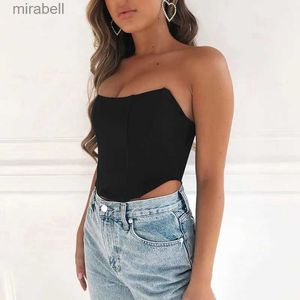 Women's Blouses Shirts Sleeveless Off Shoulder Velvet Fashion Sexy Corset Crop Tops Vest Female Underwear Backless Bustier Top Solid YQ240117