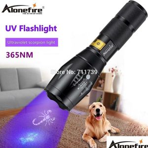 Flashlights Torches Alonefire E17 Uv Led Flashlight 365Nm Traviolet Zoomable Invisible Cat Dog Pet Stains Hunting Marker Checker Aaa B Dh3Lb