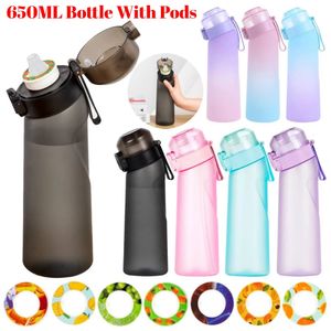 7 lezzet kapsülleri ile aromalı su şişesi 650ml hava su yukarı şişe buzlu hava starter yukarı set su bardağı açık kamp 240116
