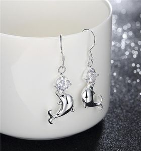 Women039s Dolphin Sterling Silver Plated örhängen Storlek 43cm13cm DMSE270 GIFT 925 Silver Plate Earring Jewel4390536