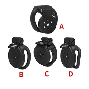 Set di gabbie per castità Sissy super piccole e piatte con 4 anelli per cazzi con blocco del pene Gabbie Cobra Mamba Sex Toys per uomo 240117