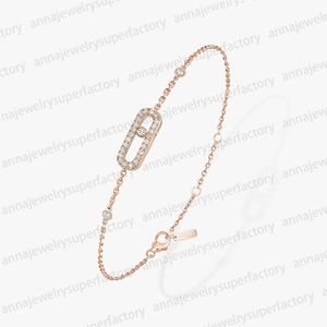 Дизайнерский женский модный роскошный романтический очаровательный браслет серии M из розового золота 18 карат и серебра с тремя бриллиантами в качестве подарка на годовщину для жены
