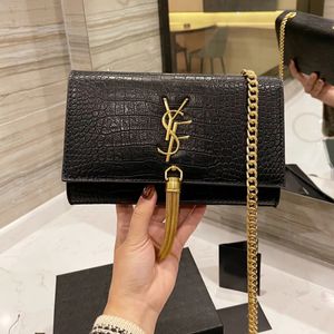 10a högkvalitativ krokodil Tasselkedja lyxig plånbok Mini Purses Crossbody Designer Bag y Typ Kvinna Handväska axelväskor Designer Kvinnor Luxurys handväskor med låda