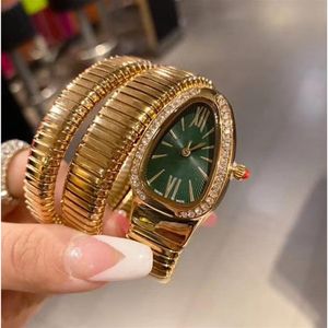 Luxury Lady Bransoletka Kobiety Watch Gold Snake Wristwatches Top Brand Diamond Stali Stal Band Watche Watchs For Ladies Christma287k