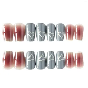 False Nails Blue Pink Press On Chip-Proof Smudge-Proof Fake Good Gift For Female Friends