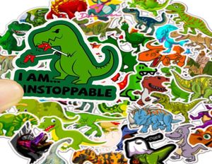 50 pçsset crianças bonito animal dinossauro engraçado adesivos à prova dwaterproof água para skate mala telefone bagagem portátil adesivos clássicos brinquedos9907852