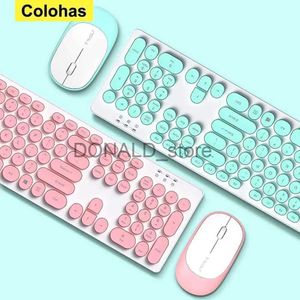 Teclados 2.4G Teclado Sem Fio e Mouse Protable Mini Teclado Mouse Combo Set para Notebook Laptop Mac Desktop PC Computador Smart TV PS4 J240117