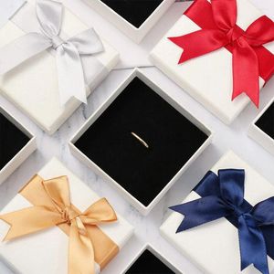 Jewelry Pouches Square Cardboard Bracelet Gift Boxes With Sponge For Necklace Earring Jewellry Storage Packaging Display Box