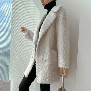 모피 고어스 겨울 진짜 시어링 재킷 여성 패션 천연 양모 진짜 모피 롱 오버코트 두꺼운 따뜻한 2020 새로운 도착 ld2517