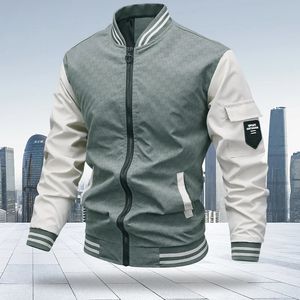 Outono e inverno na moda jaqueta masculina legal casual esportes à prova de vento curto fino ajuste cor b 240116