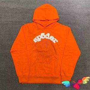 Herrtröjor tröjor och kvinnors tröjor modemärke spder orange r unga thug spindel vita web pullover loss