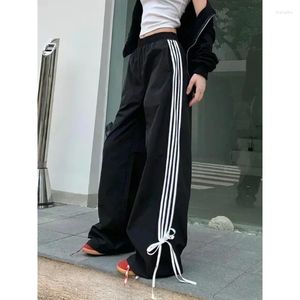 Pantaloni da donna Deeptown Pantaloni sportivi a righe nere Pantaloni sportivi larghi oversize Harajuku Pantaloni casual Paracadute Autunno Moda coreana