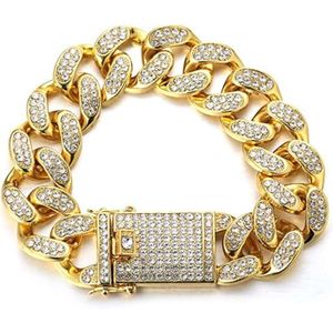 Collana di gioielli da uomo Hip Hop Sier Moissanite 22 pollici Bracciale con diamanti spessi e pesanti Catena a maglie di ghiaccio cubano ghiacciato