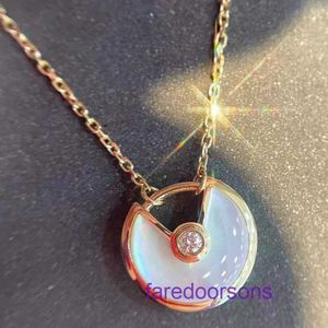 Top Quality Carter Designer Necklace online store 2024 New Talisman for Women Pure Silver Plated 18K Rose Gold White Fritillaria Small Safe With Original Box