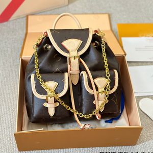 Duma designer mochila feminina 24 resort coleção de alta qualidade lona revestida couro multi bolso mochila corrente decoração moda duma mochila feminina