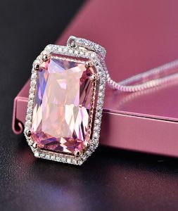 Pansysen 100 925 prata esterlina conjunto de jóias de noiva para mulheres natural rosa quartzo anel de casamento brincos pingente colar conjuntos mx25462266
