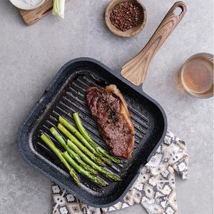 Pannor grillpanna för spis toppar multifunktion griddle med häll spout non-stick beläggning stek stek stek special