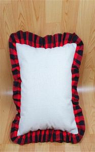 18 -calowa pusta poduszka poduszka DIY termiczna poduszka lniana poduszka na poduszkę pokrowce na poduszki koronkowe Tartan Koronki Dekoracja domowa 5984723