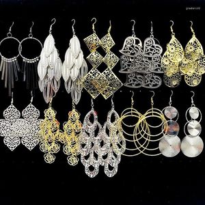 Ohrstecker, 10 Paar, für Damen, baumelnd, Modeschmuck, Silber, Gold, Schwarz, Farben, Party, Geschenk, Großhandel