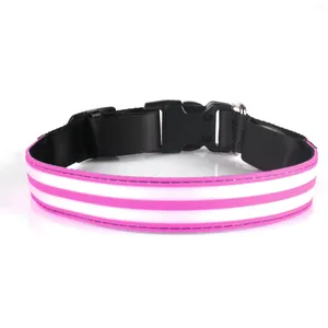 Hundehalsbänder, verstellbar, über USB wiederaufladbar, Nylon-LED-Haustier, blinkend, leuchtend, Sicherheitslicht, 8 Farblichter, 15 Modi, Halsband