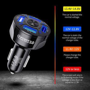 New Accnic 4 Ports USB Car Charger Quick Charge 3.0 Fast Car Cigarette Lighter Splitter For Samsung Huawei Xiaomi iphone Charger Car