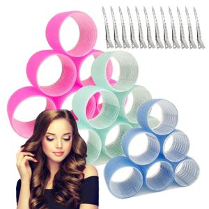 30Pcs Large Hair Roller Set Jumbo Heatless Curls for Long Hair 3 Size with Clips Big Self Grip Curler Salon Dressing Tool 240117