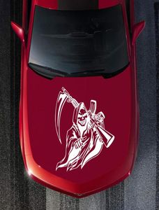 Zombie Harvester Skull Car Hood Sticker Car Truck Wall Vinyl Sticker Grim Reaper Skull Decal Machine Gun339S5983533