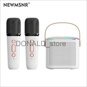 Portabla högtalare Mini Dual Mic Subwoofer Portable Karaoke Machine Vuxna Kids Bluetooth Speaker System med 2 trådlösa mikrofoner Musikspelare J240117
