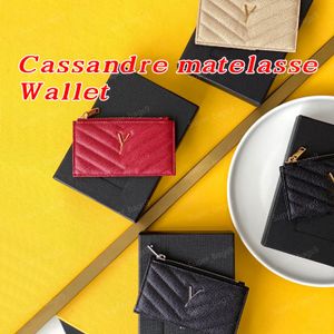 10A high quality luxury purses women cassandre matelasse wallet zipper bi-fold wallets cardholder women handbag four card slots coin pocket leather card holder