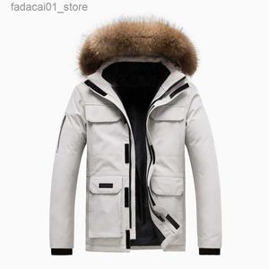 Men's Down Parkas winter jacket men's paddle bladed Canadian oversized fur coat skiing high-quality long 2023 Plus size 6XL 7XL 8XL Q240117