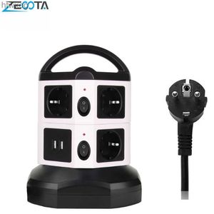 Zasilacza Wtyczka Wtyczka Pasek Power Paski UE Electric Wtyk Gniazdki Porty USB Indywidualnie przełączają 1,8 m/6 stóp Przedłużacz przedłużacz YQ240117