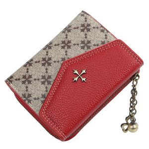 Kvinnors korta koreanska version av Multi-Card Slot-dragkedjan Purse Card Wallet 020724a