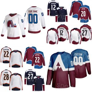 Custom Hockey 22 Fredrik Olofsson Jerseys 20 Ross Colton 12 Ryan Johansen 90 Tomas Tatar 28 Miles Wood 27 Jonathan Drouin 3 Jack Johnson 8 Cale Makar Youth Women Men