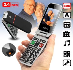 Senior Camshell Flip Elder Cep Telefonu İyi Eski Telefon Büyük Pil Büyük Batarya Hoparlör SOS Yan Düğme8214026