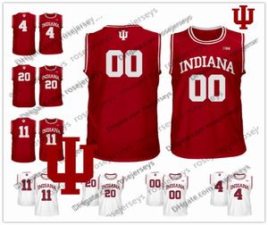 Custom Indiana Hoosiers College Basketball Any Name Number Red White 4 Trayce JacksonDavis Oladipo 0 Langford 11 Thomas Men Youth4424257