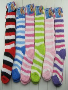 Solid Winter Warm Long Knee Hi Striped Assorted Thick Soft Cozy Fuzzy Socks 12pairslot 9786482