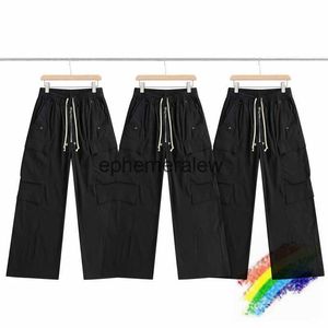 Calças de brim masculinas preto com zíper bolso workwear calças homens mulheres 1/1 qualidade superior jogger cordão calçasephemeralew