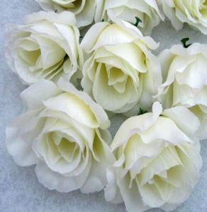 100pcs Artificial Flowers Milky white Roses Flower Head Flower Ball Flower Arrangement Silk Flower Festive Party Supplie5000584